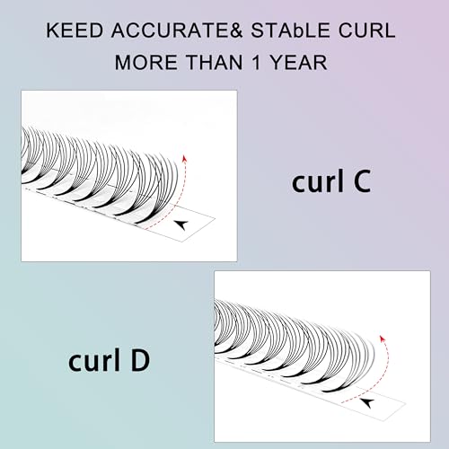 CoMango Premade Lash Extensions - 320 Fans, Short Stem, Volume Lash Fans (320Fans-6D-0.07-D-11mm)