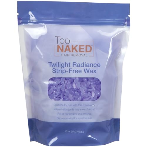 Too Naked Hair Removal Twilight Radiance Strip-Free Wax, Synthetic Formula with Thin Consistency, Hypoallergenic for Sensitive Areas, Orchid Scent, Unisex, 1 Lb.