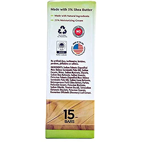 KIRKLAND Signature Bar Soap with Shea Butter, 4.5 Ounce (15 Count)