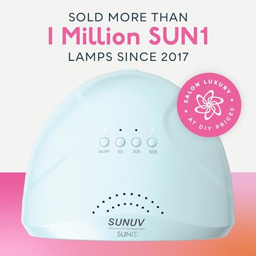 SUNUV UV Light for Nails, 15ml Top and Base Coat Nail Gel Polish Set SUNONE Blue