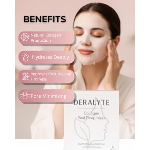 Hydrating Bio-Collagen Deep Mask ? Overnight Hydrogel Face Mask for Pore Care & Soothing Revitalizing Effect - Pack of 4
