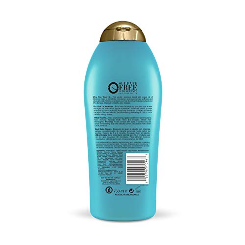 OGX Renewing + Argan Oil of Morocco Hydrating Hair Conditioner, Cold-Pressed Argan Oil to Help Moisturize, Soften & Strengthen Hair, Paraben-Free with Sulfate-Free Surfactants, 25.4 Fl Oz (Pack of 4)