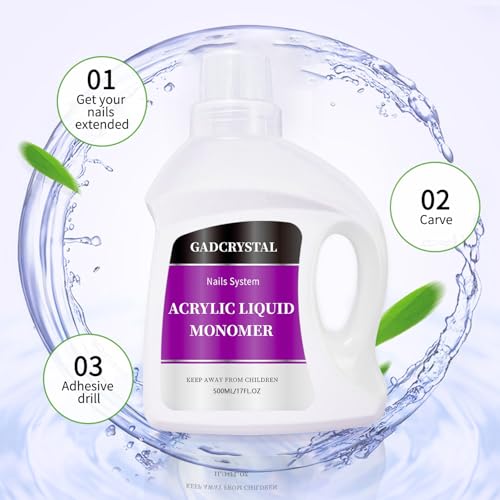Monomer Acrylic Nail Liquid,Nail Acrylic Liquid 500ml/17fl.oz,Acrylic Liquid for Nails,Acrylic Liquid Monomer,Acrylic Liquid for Acrylic Powder Nails Extension for Nail Art