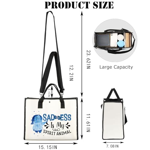JNIAP Emotion Movie Makeup Bag Cartoon Movie Gifts Cartoon Lover Gifts Emotions Feeling Emotional Zipper Pouch(Sadnes Tote)
