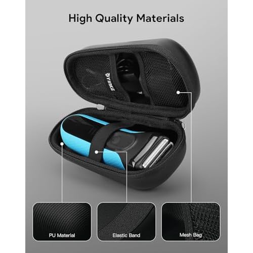 Yinke Case for Braun Series 3/ Series 5, 3040s, 3010S, 5018s, 5140s Electric Razor Shaver, Hard Travel Case Protective Cover Storage Bag (Black interior)