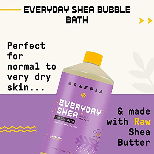 Alaffia Everyday Shea Bubble Bath, Cleanse, Soothe & Moisturize Skin, Made with Fair Trade Shea Butter, Cruelty Free, No Parabens, Vegan, Lavender, 2 Pack ? 32 Fl Oz Ea