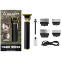 U.S. Army Electric Razor for Men, Hair and Beard Trimmer, T-Blade Clippers, Cordless Rechargeable Shaver with 4 Guide Combs