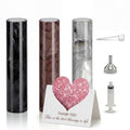 3Pcs Marble Travel Perfume Atomizer Refillable, 10ML Portable Cologne Travel Bottle, Refillable Cologne Sprayer Set with Syringe, Funnel & Greeting Card