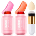2 Pcs Jelly Blush Contour Stick for Cheeks Eyes Lips Lightweight Dewy Finish Blush Stick Waterproof Long Lasting Lightweight, Sheer & Buildable Color Makeup Set for Wome (SET B)