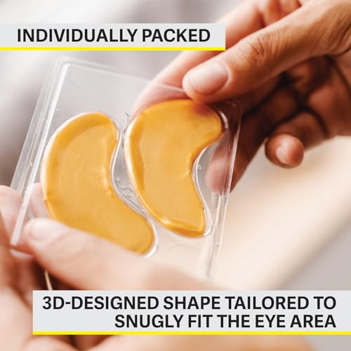 ZEST Under Eye Mask w/Collagen & Hyaluronic Acid - Gel Patches Brighten & Reduce Puffy Eyes, Dark Circles, Wrinkles, Undereye Bags - Bridesmaids & Birthday Gift for Women (24 Pairs, Gold)