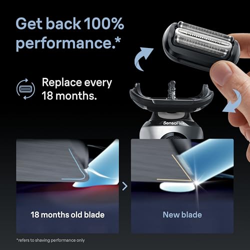 Braun Series 6 Electric Shaver Replacement Head with Sensitive Skinguard, Easily Attach Your Shaver Head, Compatible with New Generation Series 6 Shavers, 64B, Black
