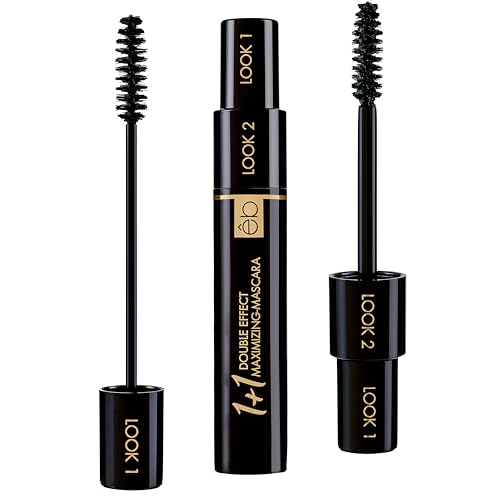 ?b ?tre belle Cosmetics 1+1 Double Effect Mascara for Women, 2 in 1 Long Lasting Mascara for Volumizing, Lengthening & Curling, Formula with Keratin, Intense Black Color, Easy Removal