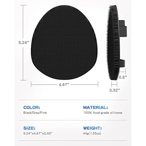 Manmihealth Soft Silicone Shower Brush, Super-Lathering and Deep-Cleaning Body & Face Scrubber, Gentle Exfoliating Bath Glove for All Skin Types(Black*2)