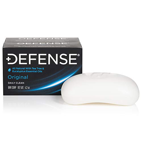 Defense Soap Antifungal Medicated Bar Soap, 4 Oz Bar (Pack of 2) - 100% Natural Tea Tree Oil, & Tea Tree Body Wipes (40 Count) 2 Pack