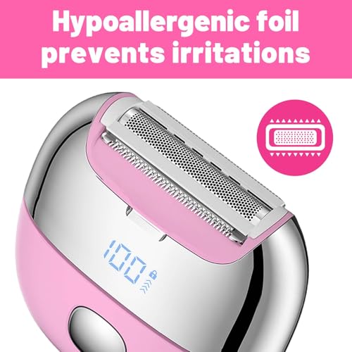 Bikini Trimmer for Women, Pain-Free Intimate Area Hair Removal Device | IPX6 Full?Body Washable USB-C Rechargeable,Replaceable Blade| Electric Razors for Women, Electric Lady Shaver