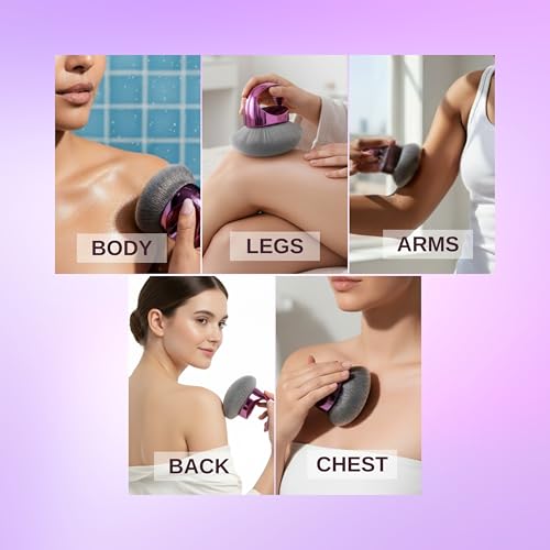 Body Makeup Brush ? Extra Large Kabuki Applicator for Self Tanner, Bronzer & Foundation ? Flawless, Streak-Free Airbrushed Finish ? Vegan, Charcoal-Infused Bristles