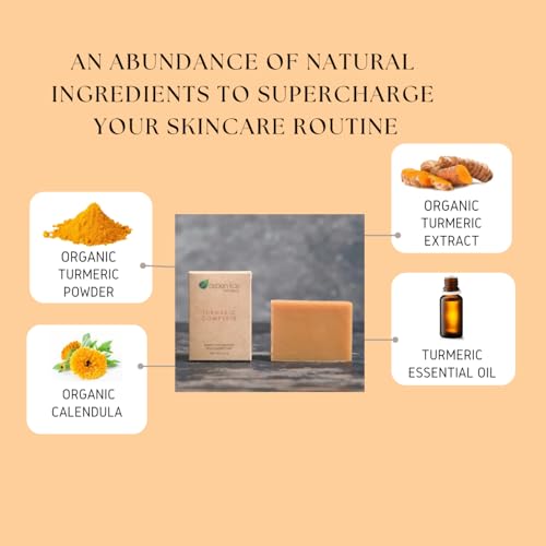 Aspen Kay Naturals Turmeric Soap for Face & Body - made with Organic Shea Butter, Chamomile & Calendula - Gentle Turmeric Face Wash, All Skin Types, Made in USA (2 pack)