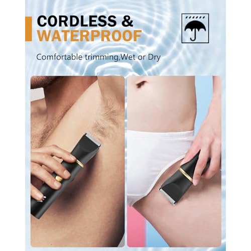 Manscape Body Hair Trimmer for Men-3 in 1 Electric Razor Groin Groomer,IPX7 Waterproof,Versatile Hair Trimmer for Ball/Pubic/Chest/Beard/Nose,USB-C Rechargeable,Gifts for Him Dad