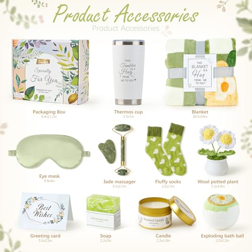 Get Well Soon Gift Basket for Women, Spa Self Care Gift Box with Plush Blanket, Sympathy Care Package for Women After Surgery, Birthday Think of You Gifts for Mom Her Sister Wife Feel Better