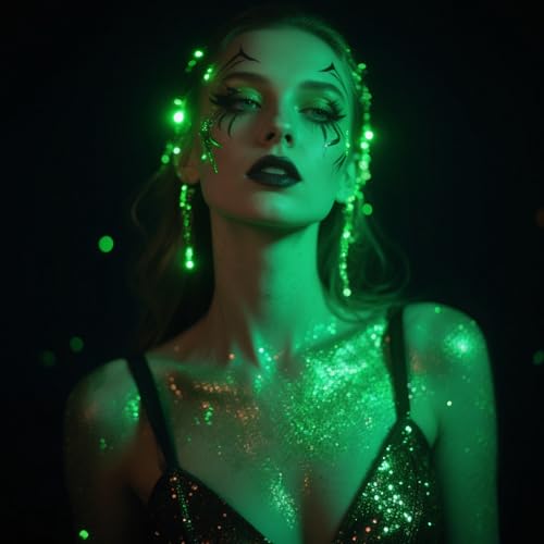 Etercycle Body Glitter Spray, Glow in The Dark Party Supplies Hair Glitter, Extra Fine Face Shimmer Powder UV Black Light Sparkly Glitter Gifts for Glow Party Halloween Easter Rave Accessories Makeup