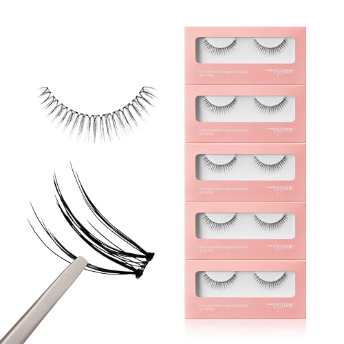 EYEME Cutting Eyelash NO.W36 ? 5 Set Pack, Makeup Artist¡¯s Pick! W-Cut Cluster Lashes with Short Front & Longer Center for a Natural, Deep Eye Look, Flexible & Lightweight, Glue Not Included, K-Beauty