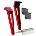HYPE X1 Aluminum Single Edge Safety Razor Set - Magnetic Comfort (C), Sensitive (S) & Ultra-Close (UC) Shave Settings, 20 Non-Proprietary Blades - Adjustable Shaving Razors For Men and Women - Red