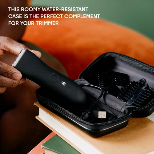 MERIDIAN Hard Case Groin Trimmer for Men and Women ? Hard Travel Storage Case Trimmers and Accessories ? Onyx Black