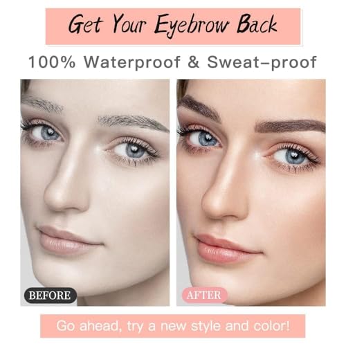 Eyebrow Tattoo 8 Sheets, 72 Pairs Eyebrow Tattoo Sticker Waterproof 10D Hair-Like Temporary Eyebrows Peel Off Brows Grooming Transfers Stickers Makeup for Women, Men, Girls, Brown
