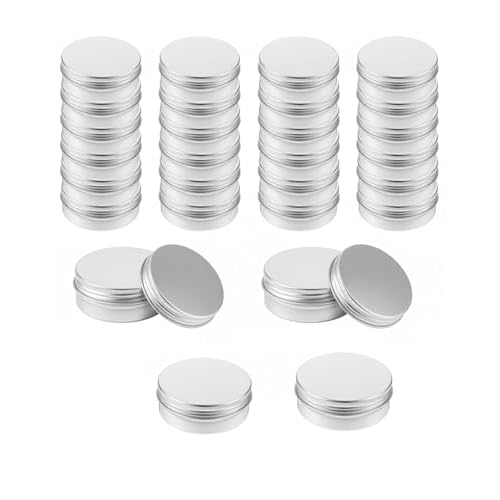 Aluminum Tin Jar, 30 Pack 4oz Metal Round Tins Salve Containers Lip Balm Tin, Aluminum Round Cans With Lid For Crafts, Food Storage, Diy (Silver)