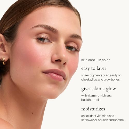 goop Beauty Cream Blush | Sheer Pop of Color for Lips & Cheeks | Vitamin C, Vitamin E & Safflower Oil | Natural Makeup for Glowing Skin | 0.5 oz | Afterglow - Soft Berry