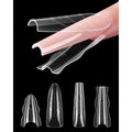 Sandwich Nail Dual Form Kit - 360 PCS Coffin & Almond Dual Forms for Nail Extensions, 15 Sizes, Reusable Plastic Forms for Polygel, Acrylic, Builder Gel - Perfect for DIY & Salon Use