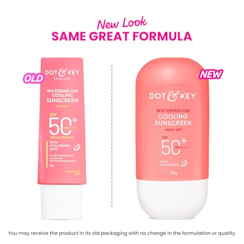 Dot & Key Watermelon Sunscreen SPF 50 PA++++ with Hyaluronic Acid, Broad Spectrum, 1.76 oz (50 g)