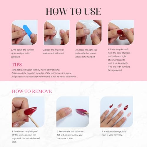 Handmade Press on Nails Golden French Tip Medium Almond False Nails Luxury 3D Metallic Rhinestones Design Muti-Layer Gel Thickened Acrylic Nail Full Cover Stick on Nails for Women (S)
