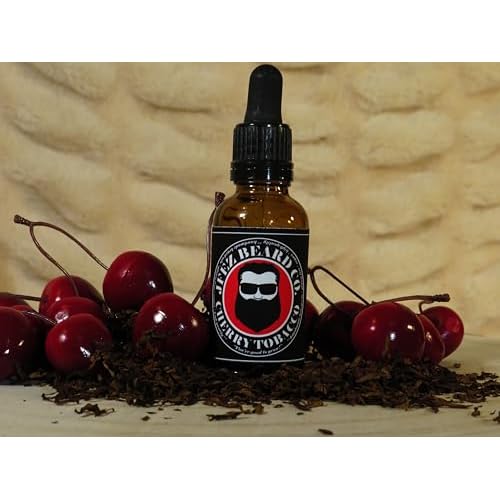 Cherry Tobacco Beard Oil - American-Made Nourishing Anti-Itch Dander Reducing, Mustache and Beard Care Conditioner (1 Oz)