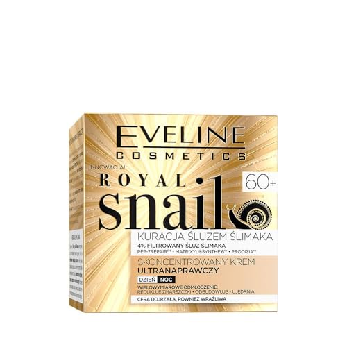 Eveline Cosmetics Royal Snail Royal Snail Concentrated Ultra-Repair Cream 60+ with Snail Mucin & Matrixyl¢çSynthe¡¯6¢â - Anti-Wrinkle, Brightening & Firming Face Cream for Women, 50ml