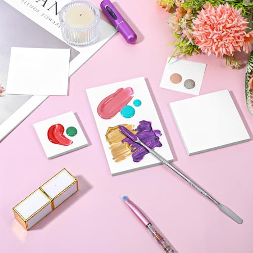 150 Sheets Nail Art Palette Paper, 3 Sizes Disposable Nail Polish Palette Paper with Stainless Stirring Rod Waterproof Makeup Mixing Palettes Papers for Makeup Nails Gel Mixing Home Salon