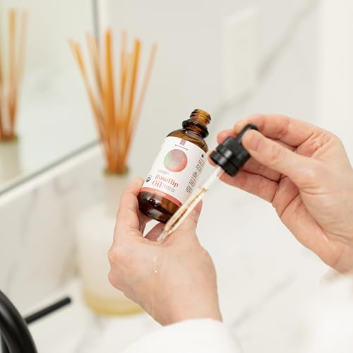 Organic Rosehip Oil, Cold Pressed Rosehip Oil for Face, Skin Care, Gua Sha, and Hair Care, USDA Certified Organic 100% Pure, Hexane Free, 2 Fl Oz.
