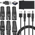 Power Cord 5V Replacement Charger USB Adapter, Hair Trimmer Charger Cable for Electric Clippers, Beard Trimmers, Shavers, Purifiers (2 Cable & 7 Adapter & Bag)