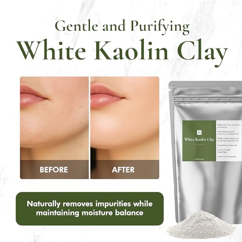 HalalEveryday White Kaolin Clay Powder | 2 pound | Cosmetic Grade | 100% Natural | DIY Facial Mask for Spa | Cleans & Detoxifies Skin | Evens out Skin Tone | Soap Making & Bath Bombs