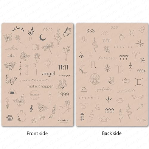 2pcs Tiny Tattoo Practice Skin Pad with more 80 Stencil Designs Perfect for Mastering Tiny Tattoo Essential Techniques (Pink Skin)