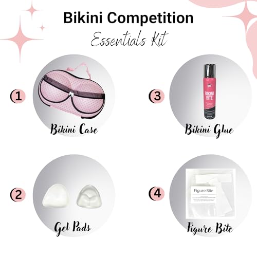 Bikini Competition Essentials Kit ? Travel Case, Gel Pads, Bikini Bite & Figure Tape for Stage Day Confidence.