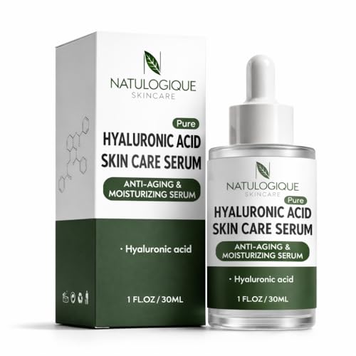 Hyaluronic Acid Serum for Face and Skin, Organic Anti-Aging Face Moisturizer for Fine Lines & Wrinkles ? Vegan and Natural Skincare ? 1oz (30ml) by Natulogique