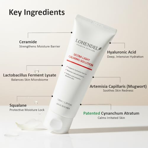 Ultra Light Calming Solution, Lightweight Face Moisturizer for Dry & Sensitive Skin, Reduce Visible Redness, Soothe Irritated Skin & Intense Moisturizer, Korean Skincare 100ml / 3.38fl.oz