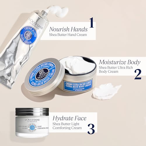L'OCCITANE 5% Organic Shea Butter Lightweight Comforting Face Cream, Moisturizes, Hydrates & Soothes Sensitive Skin, Non-Comedogenic, Vegan Skincare