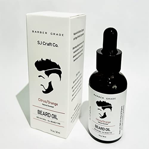 Beard Oil 1oz Beard Oil Mustache Oil - Natural Scented ? Quick Absorption - All Natural Beard Oil and Mustache Oil ? Citrus Orange - Leave in Conditioner