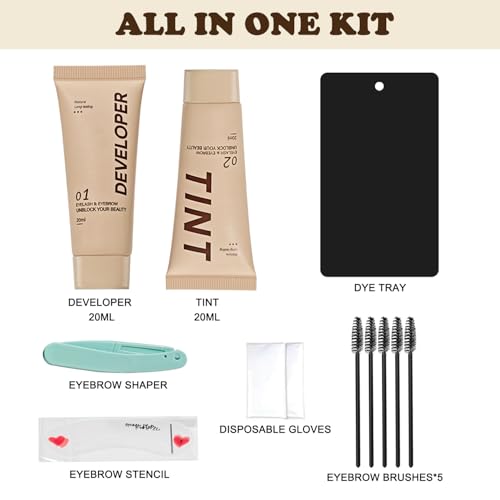 Brown Lash and Brow Color Kit Professional Lash with Natural Effects Easy to Use for Salon & Home Use Safe and Effective