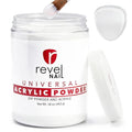 Revel Nail Universal Acrylic and Dip Powder, Salon Pro Size 16 oz (453 g) Refill Jar for Overlays and Extensions, Clear, Made in USA