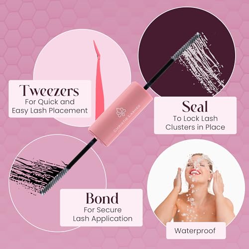 200 Individual Lash Clusters 30D 40D DIY Eyelash Extension Clusters Long-Lasting & Durable Lashes Natural Look for Home Use with applicator, BOND, SEAL AND REMOVER