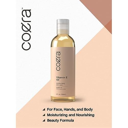 Coera Vitamin E Oil | 5,000 IU | 4 fl oz | Moisturizing & Nourishing Skin Oil for Face, Hands, and Body | Free of Parabens, SLS, & Fragrances