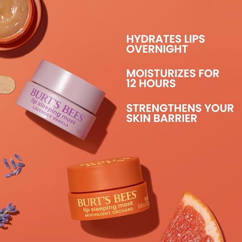 Burt¡¯s Bees Lavender Vanilla Lip Sleeping Mask, With Hyaluronic Acid and Squalane Moisturizer To Instantly Hydrate Lips, Overnight Mask and Treatment, 0.45 oz.